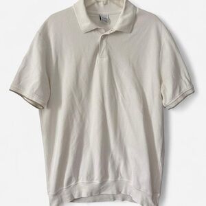 Zara mens Classic White Polo Shirt size L stained underarms